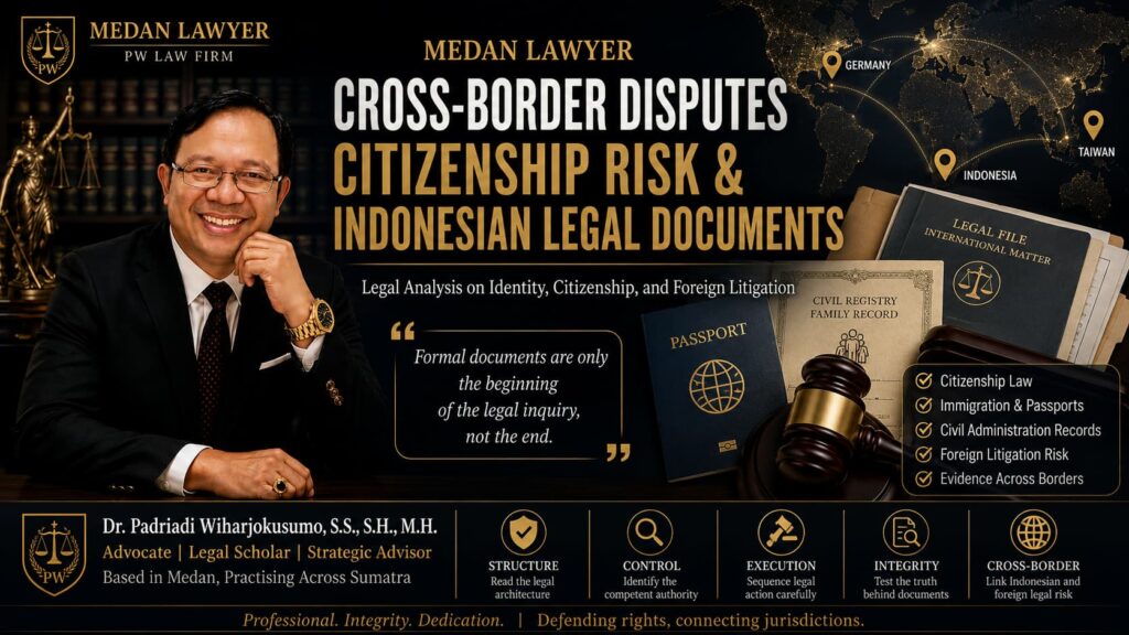 Cross-border dispute Indonesia legal analysis on citizenship risk and Indonesian legal documents by PW Law Firm Medan