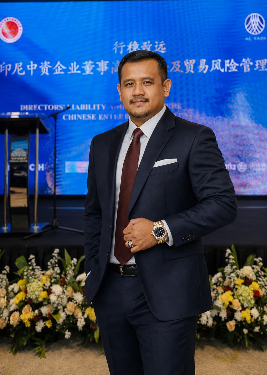 Indra dalam seminar Chinese enterprises tentang directors liability dan trade risk management di Indonesia