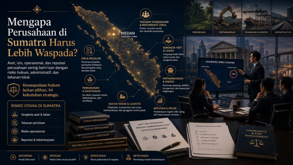 Strategi banding korporasi untuk perusahaan di Sumatra yang menghadapi risiko aset, perizinan, operasional, dan reputasi