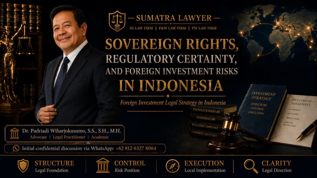 Sumatra Lawyer untuk foreign investment risks dan regulatory certainty di Indonesia